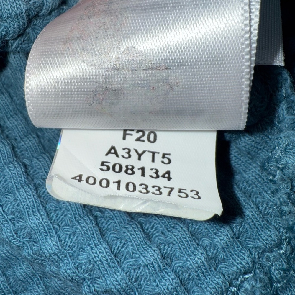 The North Face Chabot Waffle Knit Thermal LS Tee Shirt Top Crew Neck Blue - Picture 10 of 11